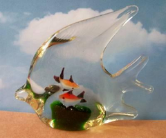 Art Glass Fish with Baby Fish Inside